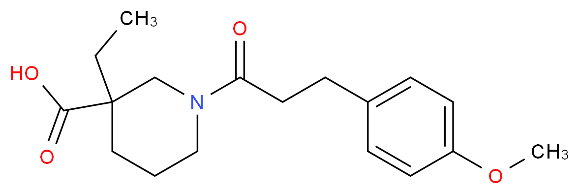 3-ethyl-1-[3-(4-methoxyphenyl)propanoyl]-3-piperidinecarboxylic acid_分子结构_CAS_)