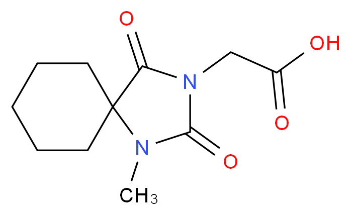 2-(1-methyl-2,4-dioxo-1,3-diazaspiro[4.5]decan-3-yl)acetic acid_分子结构_CAS_)
