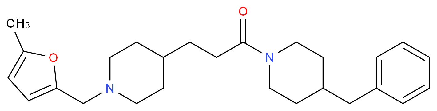 4-benzyl-1-(3-{1-[(5-methyl-2-furyl)methyl]-4-piperidinyl}propanoyl)piperidine_分子结构_CAS_)