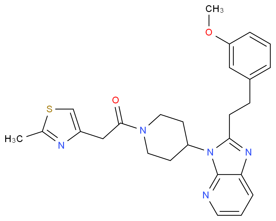 2-[2-(3-methoxyphenyl)ethyl]-3-{1-[(2-methyl-1,3-thiazol-4-yl)acetyl]-4-piperidinyl}-3H-imidazo[4,5-b]pyridine_分子结构_CAS_)