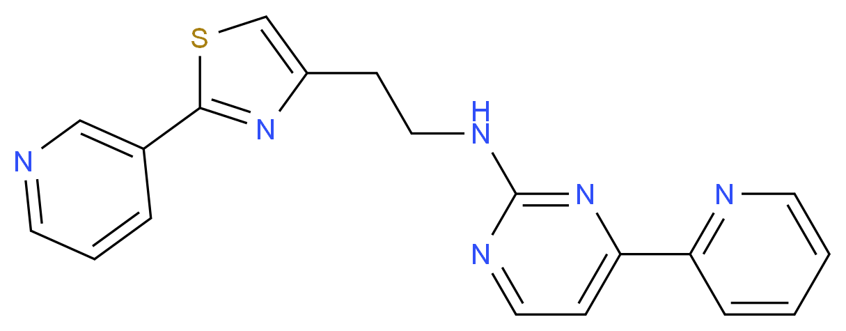 4-(2-pyridinyl)-N-{2-[2-(3-pyridinyl)-1,3-thiazol-4-yl]ethyl}-2-pyrimidinamine_分子结构_CAS_)