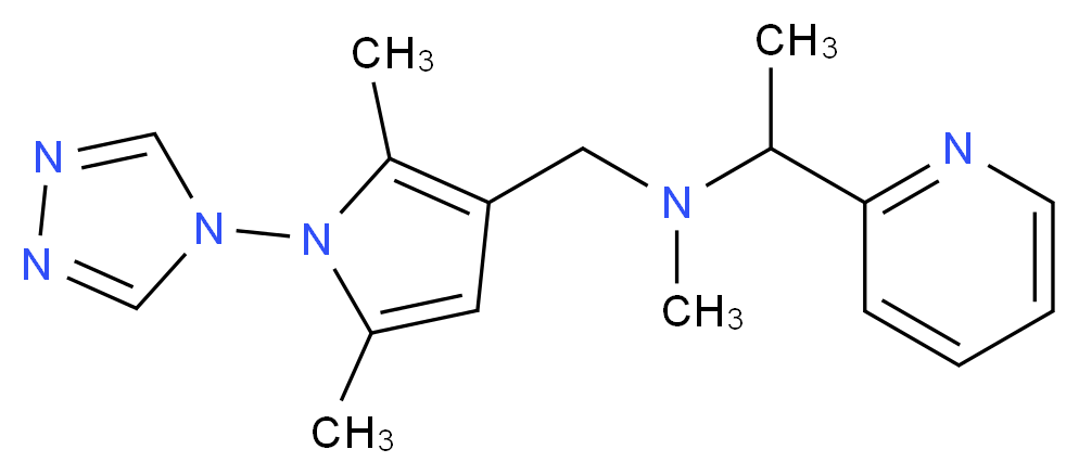 N-{[2,5-dimethyl-1-(4H-1,2,4-triazol-4-yl)-1H-pyrrol-3-yl]methyl}-N-methyl-1-pyridin-2-ylethanamine_分子结构_CAS_)