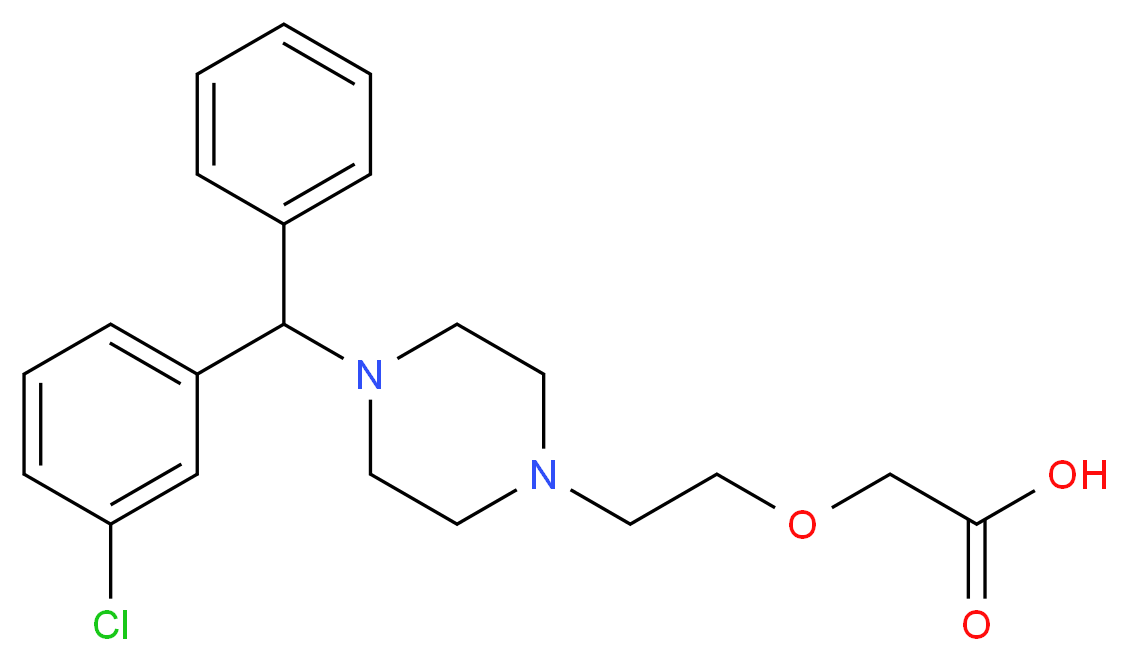 2-(2-{4-[(3-chlorophenyl)(phenyl)methyl]piperazin-1-yl}ethoxy)acetic acid_分子结构_CAS_1232460-29-5