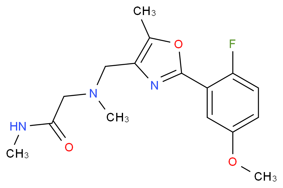 N~2~-{[2-(2-fluoro-5-methoxyphenyl)-5-methyl-1,3-oxazol-4-yl]methyl}-N~1~,N~2~-dimethylglycinamide_分子结构_CAS_)