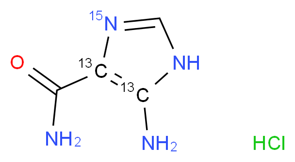 5-amino(4,5-<sup>1</sup><sup>3</sup>C<sub>2</sub>,3-<sup>1</sup><sup>5</sup>N)-1H-imidazole-4-carboxamide hydrochloride_分子结构_CAS_1246816-45-4