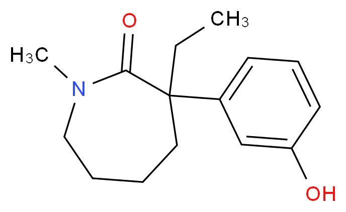 3-ethyl-3-(3-hydroxyphenyl)-1-methylazepan-2-one_分子结构_CAS_71556-74-6