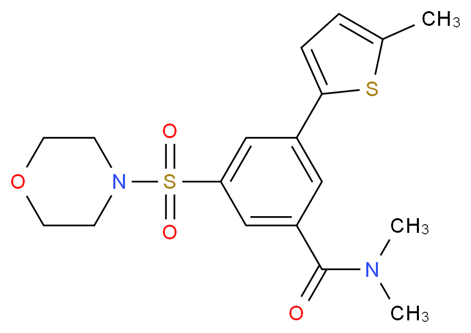 N,N-dimethyl-3-(5-methyl-2-thienyl)-5-(4-morpholinylsulfonyl)benzamide_分子结构_CAS_)