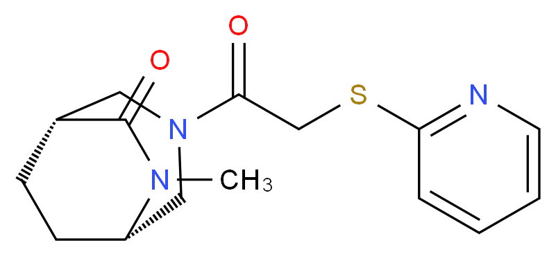 (1R*,5S*)-6-methyl-3-[(pyridin-2-ylthio)acetyl]-3,6-diazabicyclo[3.2.2]nonan-7-one_分子结构_CAS_)