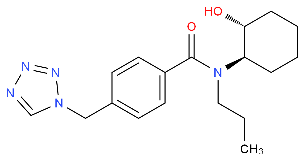 N-[(1R*,2R*)-2-hydroxycyclohexyl]-N-propyl-4-(1H-tetrazol-1-ylmethyl)benzamide_分子结构_CAS_)