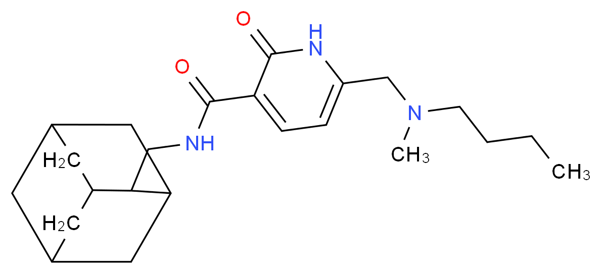 N-(2-adamantylmethyl)-6-{[butyl(methyl)amino]methyl}-2-oxo-1,2-dihydro-3-pyridinecarboxamide_分子结构_CAS_)