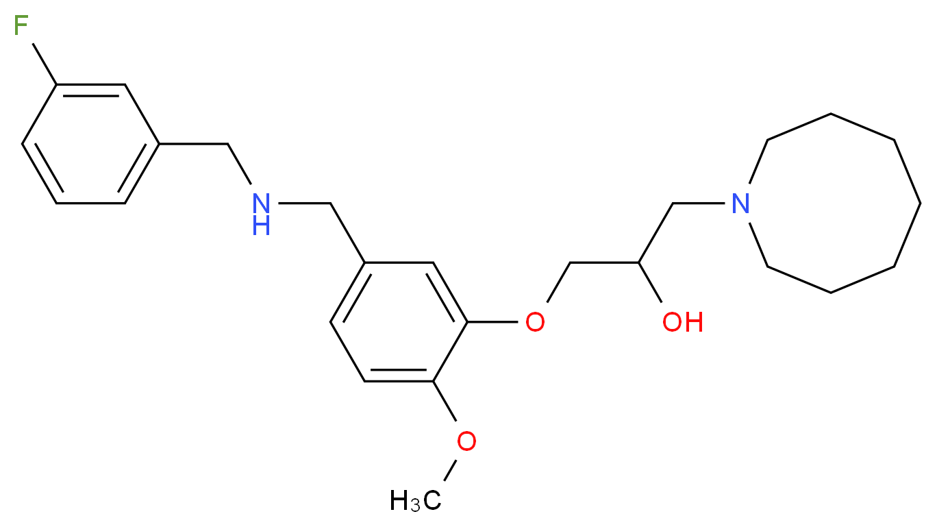 1-(1-azocanyl)-3-(5-{[(3-fluorobenzyl)amino]methyl}-2-methoxyphenoxy)-2-propanol_分子结构_CAS_)