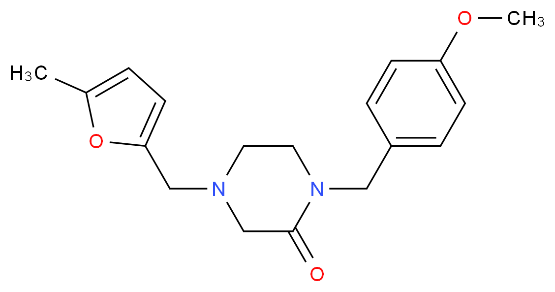 1-(4-methoxybenzyl)-4-[(5-methyl-2-furyl)methyl]-2-piperazinone_分子结构_CAS_)