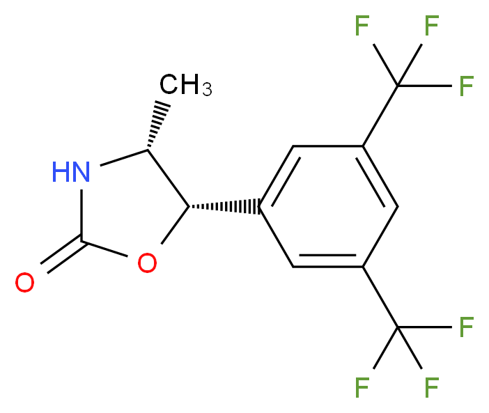 (4R,5S)-5-[3,5-bis(trifluoromethyl)phenyl]-4-methyl-1,3-oxazolidin-2-one_分子结构_CAS_875444-10-3