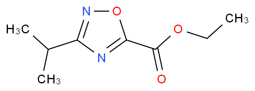 ETHYL 3-ISOPROPYL-1,2,4-OXADIAZOLE-5-CARBOXYLATE_分子结构_CAS_163719-70-8)