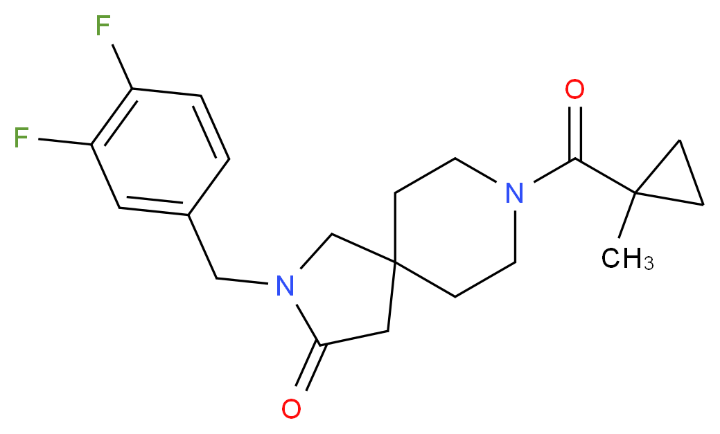 2-(3,4-difluorobenzyl)-8-[(1-methylcyclopropyl)carbonyl]-2,8-diazaspiro[4.5]decan-3-one_分子结构_CAS_)