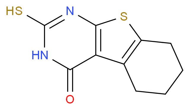 2-Mercapto-5,6,7,8-tetrahydro-3H-benzo[4,5]thieno[2,3-d]pyrimidin-4-one_分子结构_CAS_38201-60-4)