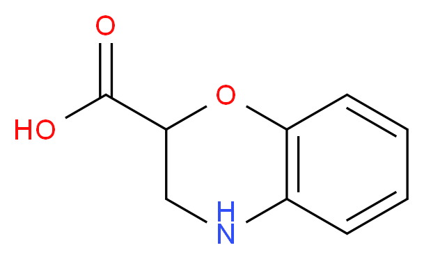 3,4-dihydro-2H-1,4-benzoxazine-2-carboxylic acid_分子结构_CAS_90563-93-2