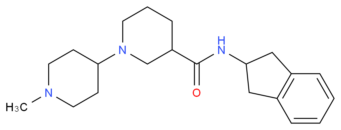N-(2,3-dihydro-1H-inden-2-yl)-1'-methyl-1,4'-bipiperidine-3-carboxamide_分子结构_CAS_)