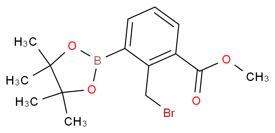 Methyl 2-(broMoMethyl)-3-(4,4,5,5-tetraMethyl-1,3,2-dioxaborolan-2-yl)benzoate_分子结构_CAS_1333222-42-6)