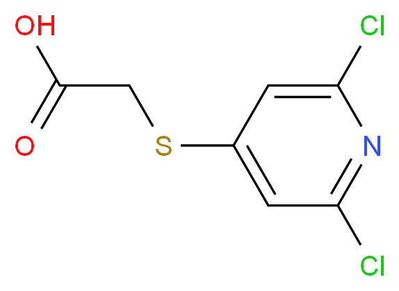 2-[(2,6-dichloropyridin-4-yl)sulfanyl]acetic acid_分子结构_CAS_80542-50-3