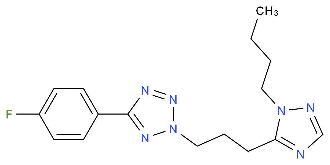 2-[3-(1-butyl-1H-1,2,4-triazol-5-yl)propyl]-5-(4-fluorophenyl)-2H-tetrazole_分子结构_CAS_)