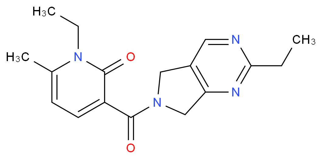1-ethyl-3-[(2-ethyl-5,7-dihydro-6H-pyrrolo[3,4-d]pyrimidin-6-yl)carbonyl]-6-methylpyridin-2(1H)-one_分子结构_CAS_)