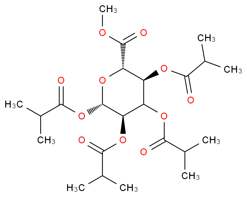 Methyl 1,2,3,4-Tetra-O-isobutyryl-β-D-glucopyranuronate_分子结构_CAS_150607-94-6)