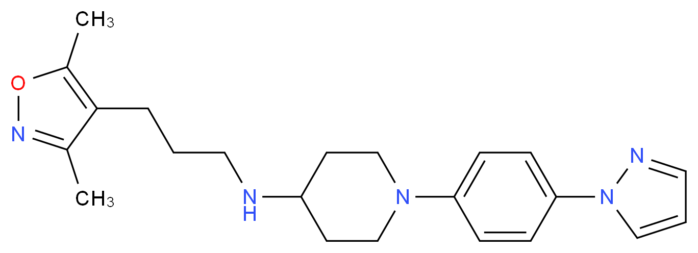 N-[3-(3,5-dimethyl-4-isoxazolyl)propyl]-1-[4-(1H-pyrazol-1-yl)phenyl]-4-piperidinamine_分子结构_CAS_)