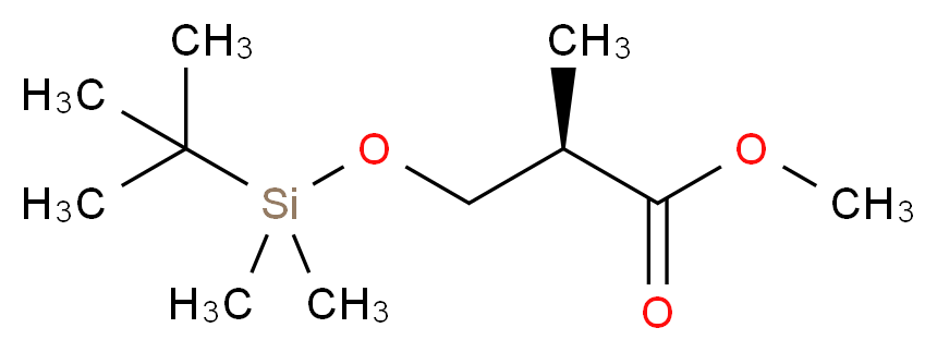 methyl (2R)-3-[(tert-butyldimethylsilyl)oxy]-2-methylpropanoate_分子结构_CAS_105859-44-7