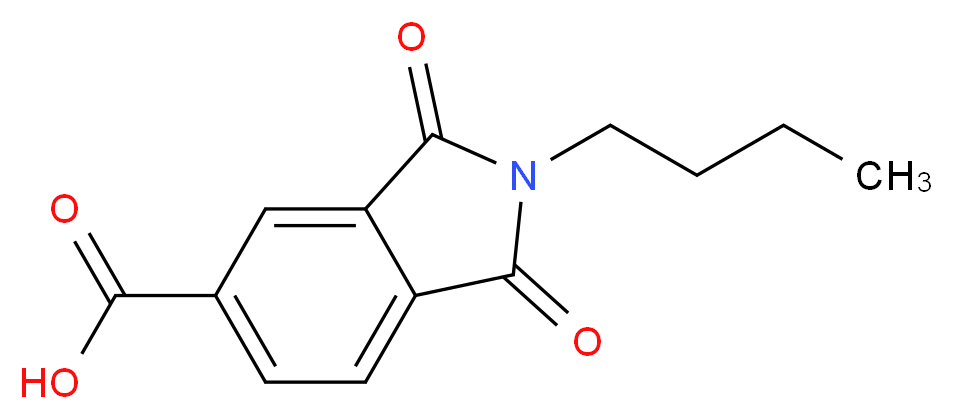 2-butyl-1,3-dioxo-2,3-dihydro-1H-isoindole-5-carboxylic acid_分子结构_CAS_96296-39-8