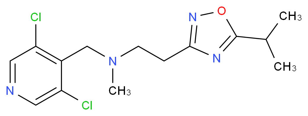 N-[(3,5-dichloropyridin-4-yl)methyl]-2-(5-isopropyl-1,2,4-oxadiazol-3-yl)-N-methylethanamine_分子结构_CAS_)