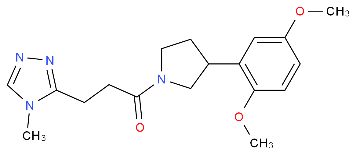3-{3-[3-(2,5-dimethoxyphenyl)-1-pyrrolidinyl]-3-oxopropyl}-4-methyl-4H-1,2,4-triazole_分子结构_CAS_)