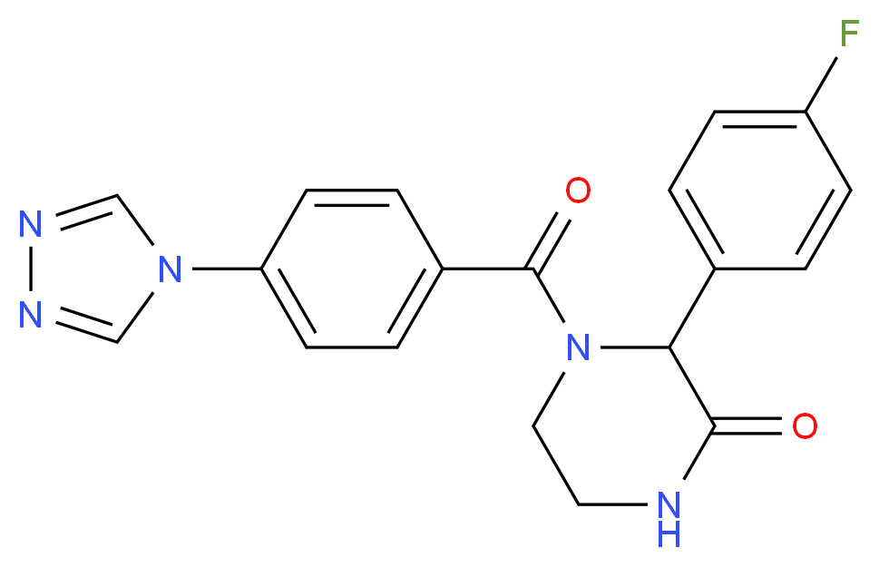 3-(4-fluorophenyl)-4-[4-(4H-1,2,4-triazol-4-yl)benzoyl]piperazin-2-one_分子结构_CAS_)