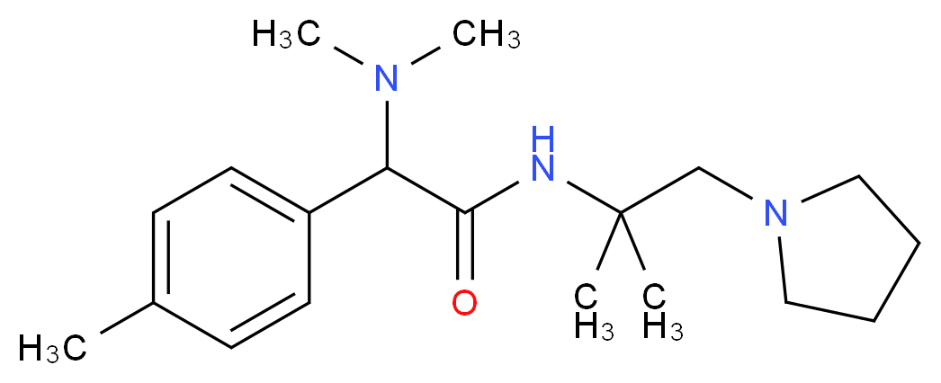 2-(dimethylamino)-N-[1,1-dimethyl-2-(1-pyrrolidinyl)ethyl]-2-(4-methylphenyl)acetamide_分子结构_CAS_)