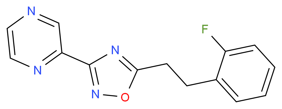 2-{5-[2-(2-fluorophenyl)ethyl]-1,2,4-oxadiazol-3-yl}pyrazine_分子结构_CAS_)