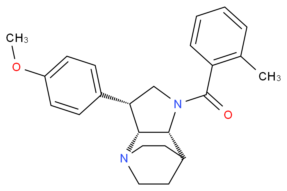(3R*,3aR*,7aR*)-3-(4-methoxyphenyl)-1-(2-methylbenzoyl)octahydro-4,7-ethanopyrrolo[3,2-b]pyridine_分子结构_CAS_)