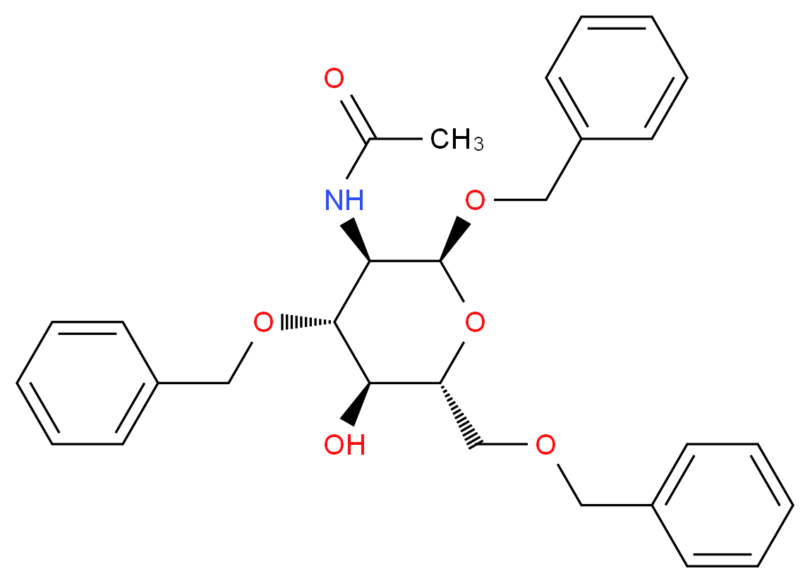 Benzyl 2-Acetamido-2-deoxy-3,6-di-O-benzyl-α-D-glucopyranoside_分子结构_CAS_55287-49-5)