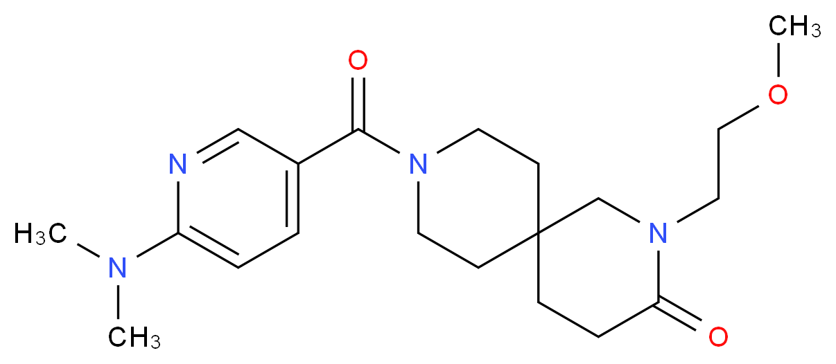 9-{[6-(dimethylamino)pyridin-3-yl]carbonyl}-2-(2-methoxyethyl)-2,9-diazaspiro[5.5]undecan-3-one_分子结构_CAS_)
