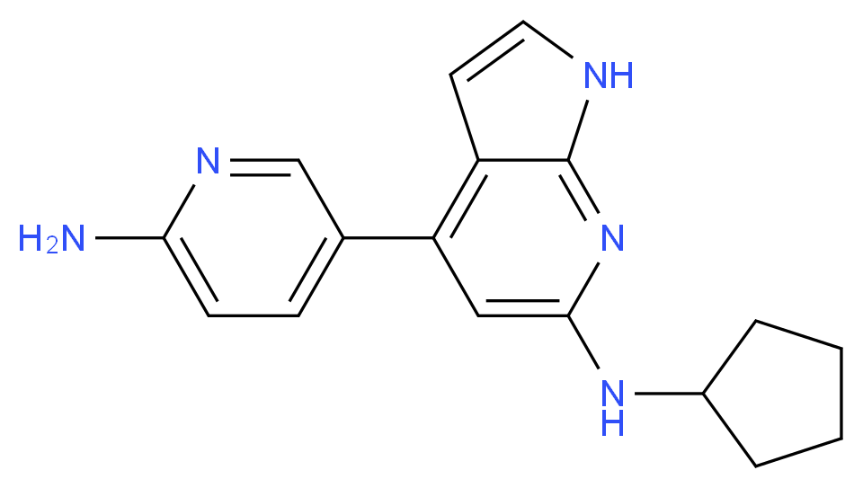 4-(6-aminopyridin-3-yl)-N-cyclopentyl-1H-pyrrolo[2,3-b]pyridin-6-amine_分子结构_CAS_)