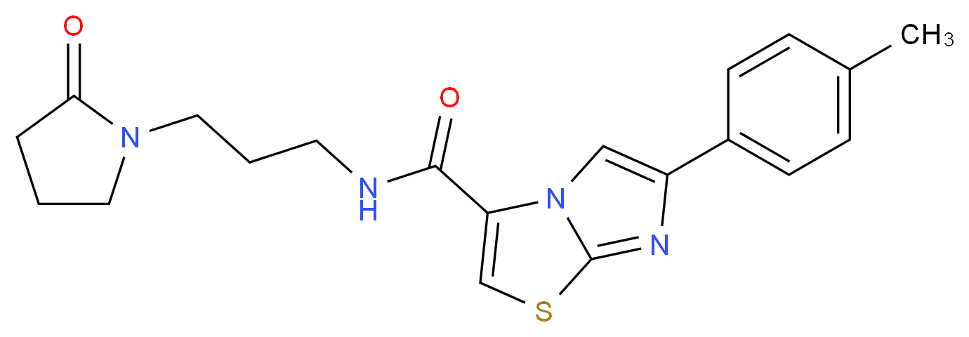6-(4-methylphenyl)-N-[3-(2-oxo-1-pyrrolidinyl)propyl]imidazo[2,1-b][1,3]thiazole-3-carboxamide_分子结构_CAS_)