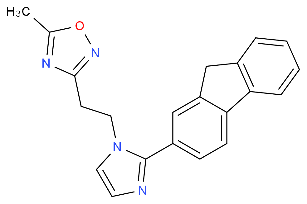 3-{2-[2-(9H-fluoren-2-yl)-1H-imidazol-1-yl]ethyl}-5-methyl-1,2,4-oxadiazole_分子结构_CAS_)
