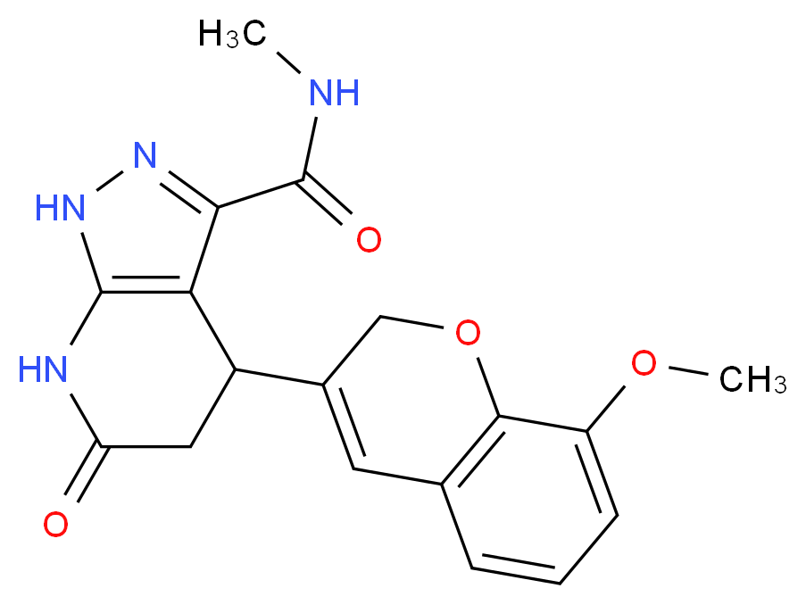 4-(8-methoxy-2H-chromen-3-yl)-N-methyl-6-oxo-4,5,6,7-tetrahydro-1H-pyrazolo[3,4-b]pyridine-3-carboxamide_分子结构_CAS_)