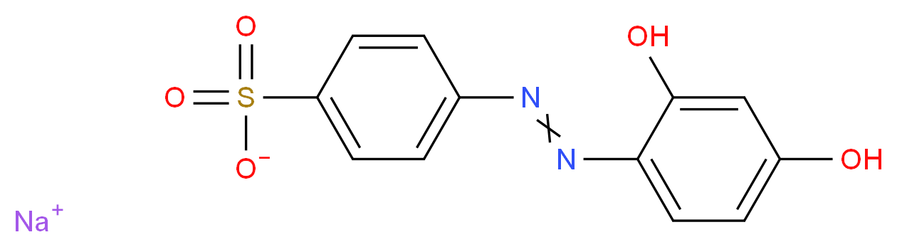 sodium 4-[2-(2,4-dihydroxyphenyl)diazen-1-yl]benzene-1-sulfonate_分子结构_CAS_547-57-9