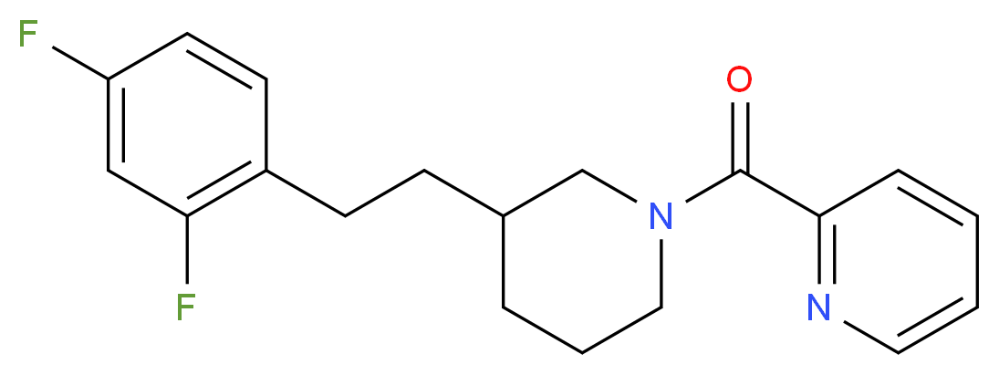 2-({3-[2-(2,4-difluorophenyl)ethyl]-1-piperidinyl}carbonyl)pyridine_分子结构_CAS_)