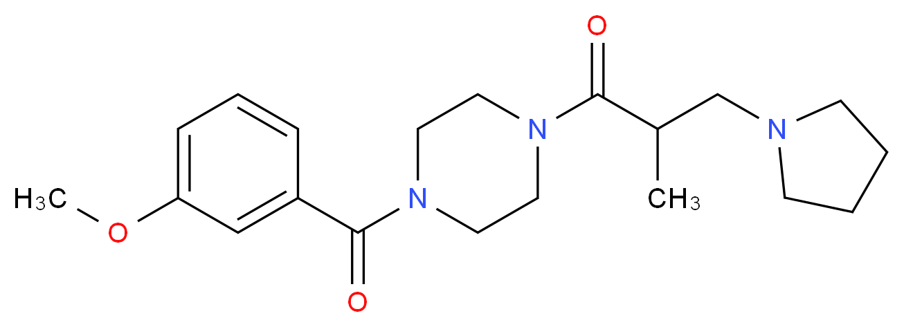 1-(3-methoxybenzoyl)-4-[2-methyl-3-(1-pyrrolidinyl)propanoyl]piperazine_分子结构_CAS_)