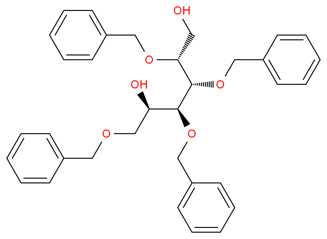 1,3,4,5-Tetra-O-benzyl-D-glucitol_分子结构_CAS_14233-48-8)