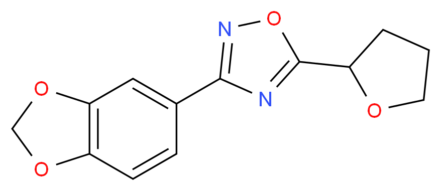 3-(1,3-benzodioxol-5-yl)-5-(tetrahydro-2-furanyl)-1,2,4-oxadiazole_分子结构_CAS_)