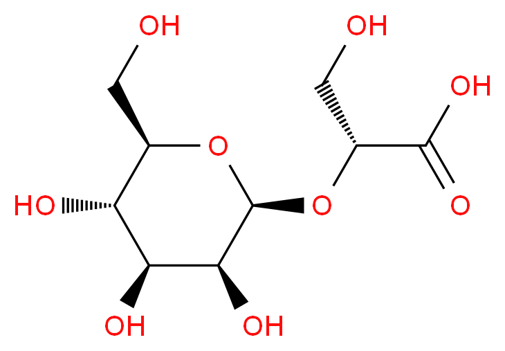 (2R)-3-hydroxy-2-{[(2S,3S,4S,5S,6R)-3,4,5-trihydroxy-6-(hydroxymethyl)oxan-2-yl]oxy}propanoic acid_分子结构_CAS_164324-35-0