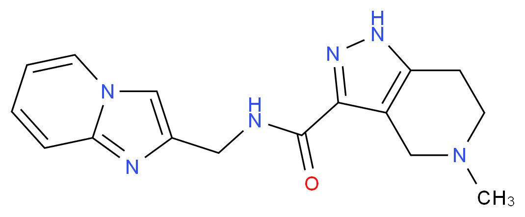 N-(imidazo[1,2-a]pyridin-2-ylmethyl)-5-methyl-4,5,6,7-tetrahydro-1H-pyrazolo[4,3-c]pyridine-3-carboxamide_分子结构_CAS_)