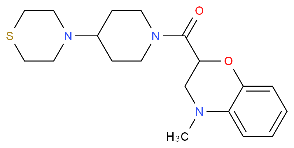 4-methyl-2-[(4-thiomorpholin-4-ylpiperidin-1-yl)carbonyl]-3,4-dihydro-2H-1,4-benzoxazine_分子结构_CAS_)